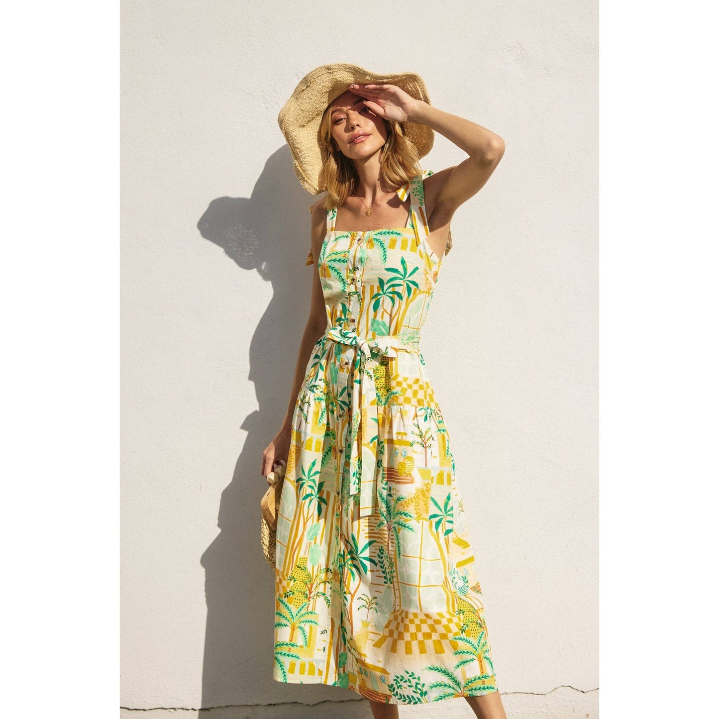 Dance In The Sand Button Down Midi Dress
