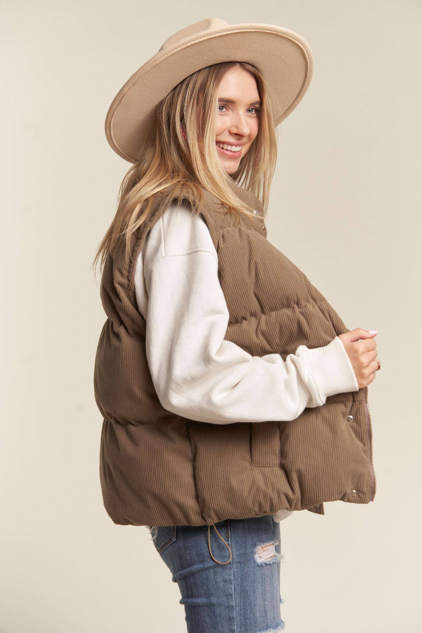 Clara Corduroy Puff Vest