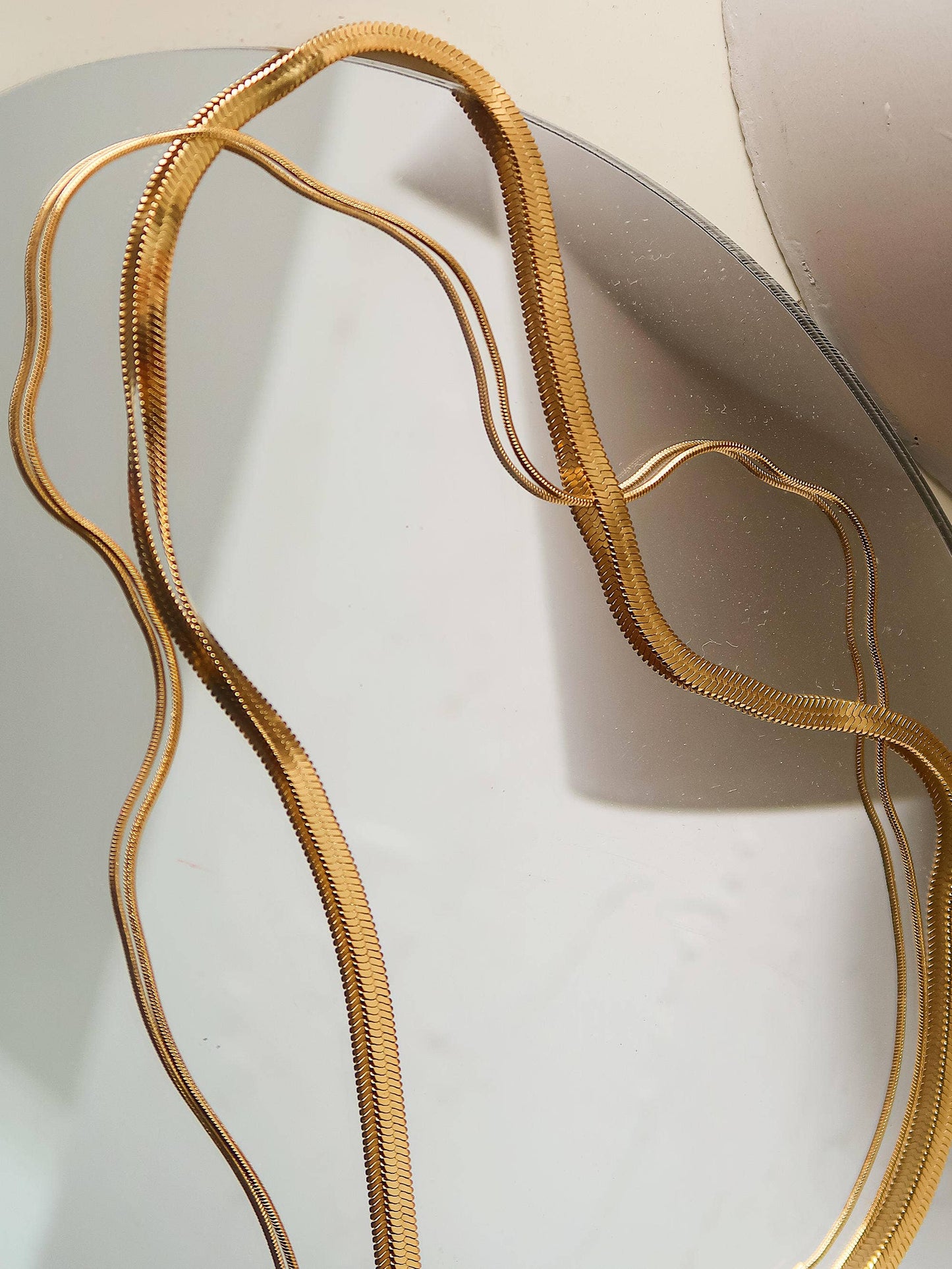 Jean 18K Gold Layered Snake Chain Necklace