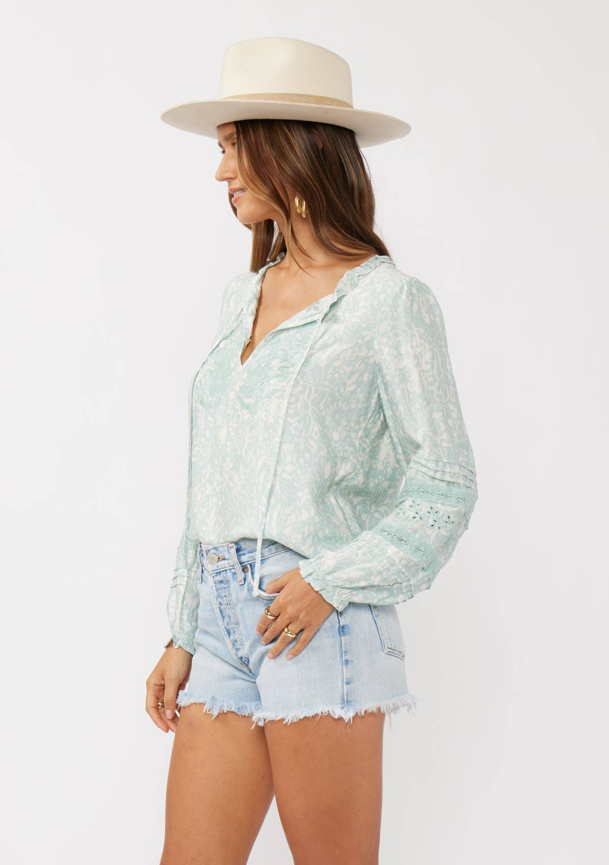Tidal Flow Embroidered Blouse