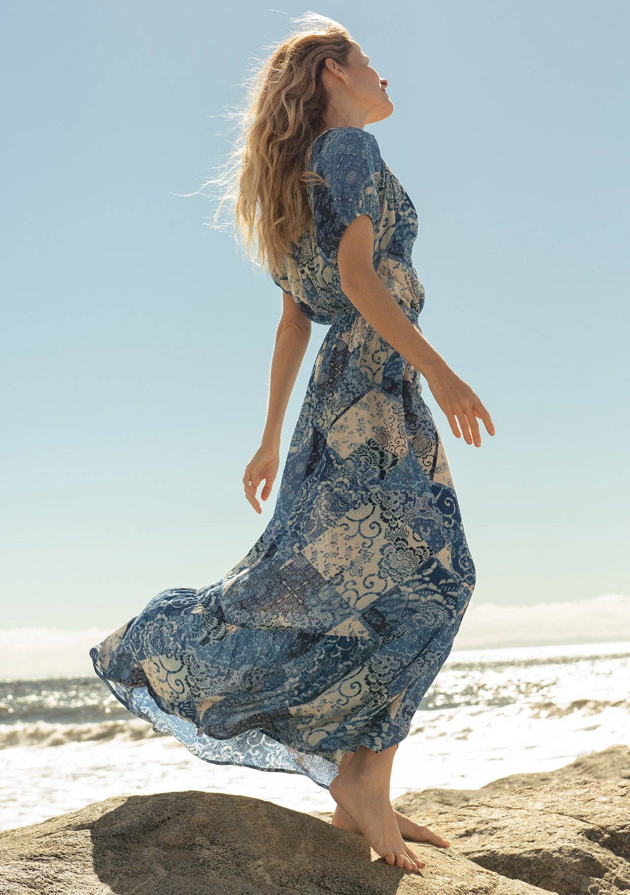Bohemian Floral Patchwork Maxi Dress