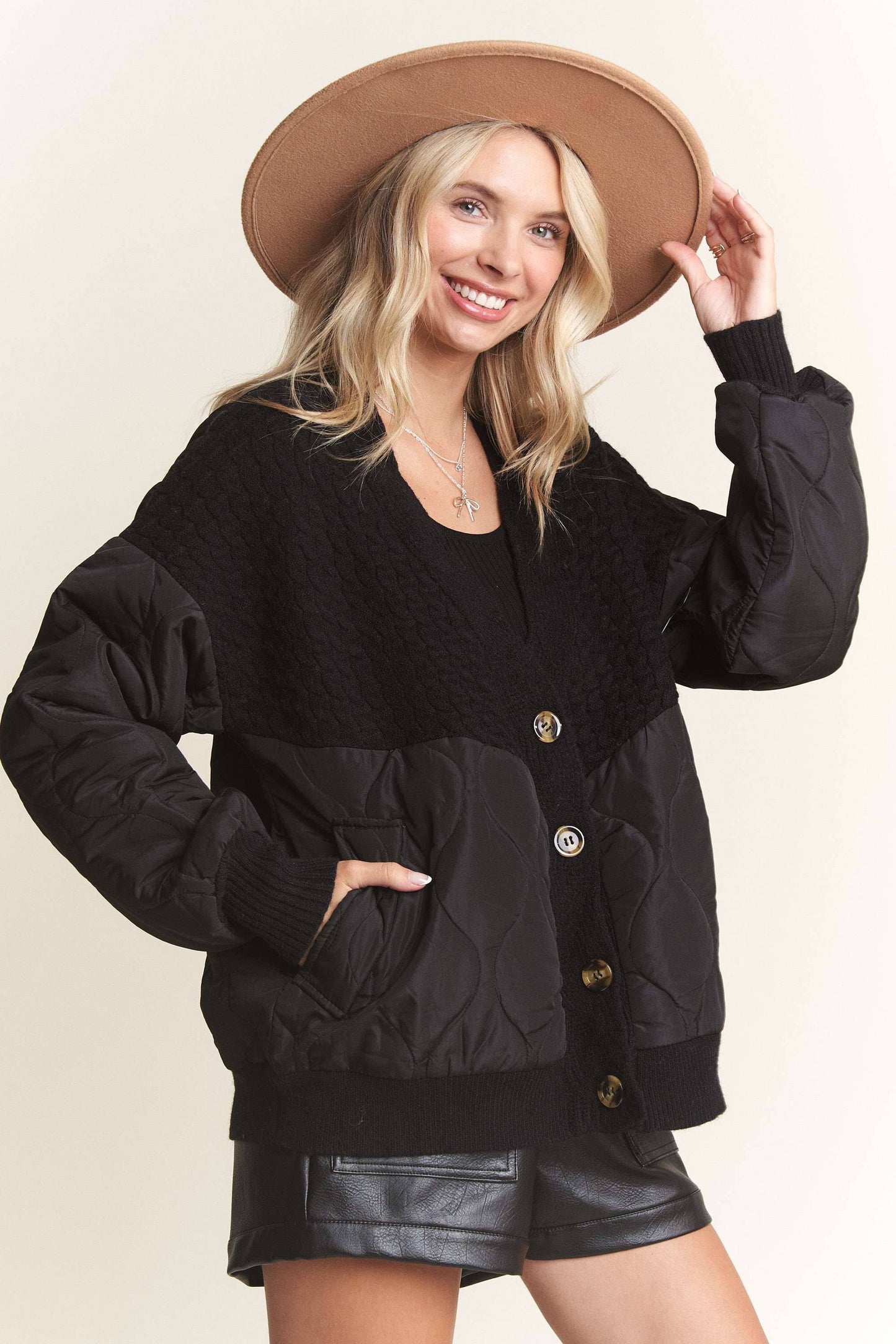 Leah Quilted Cardigan