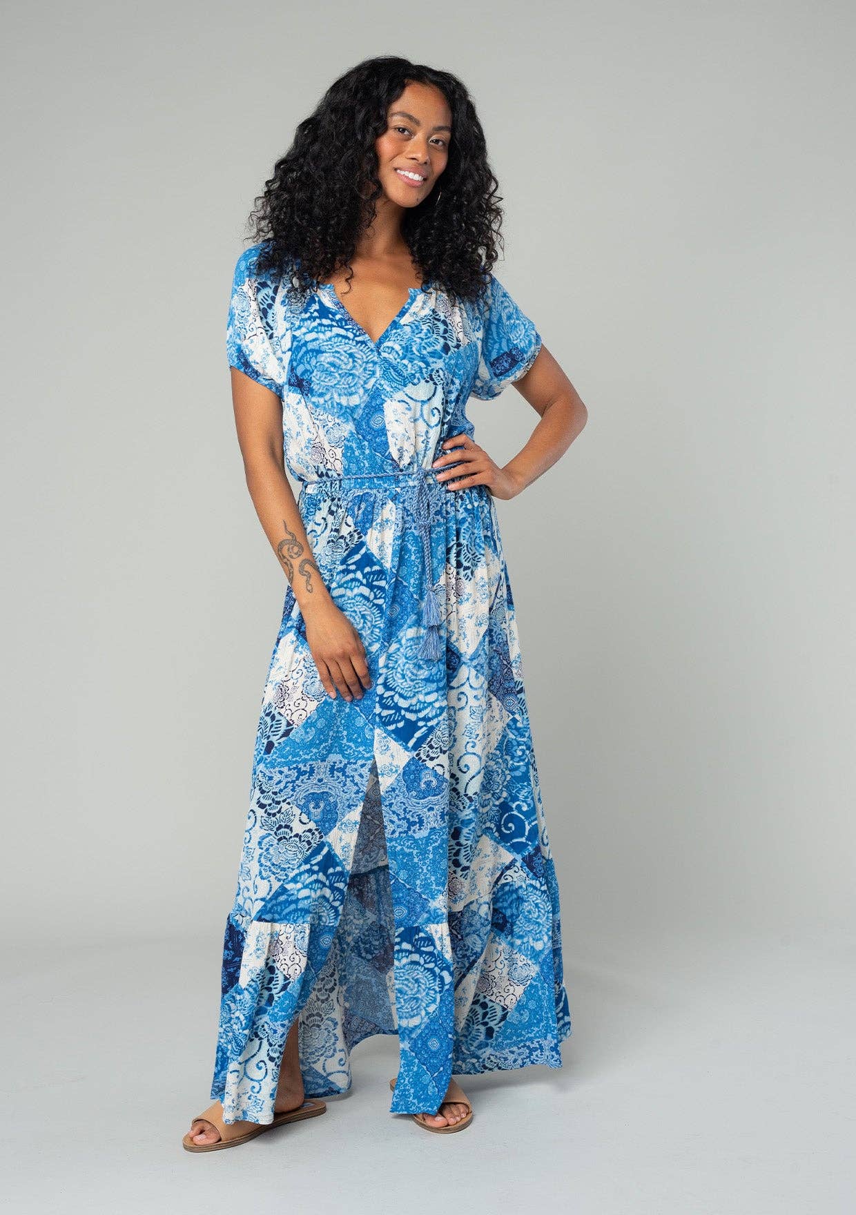 Bohemian Floral Patchwork Maxi Dress