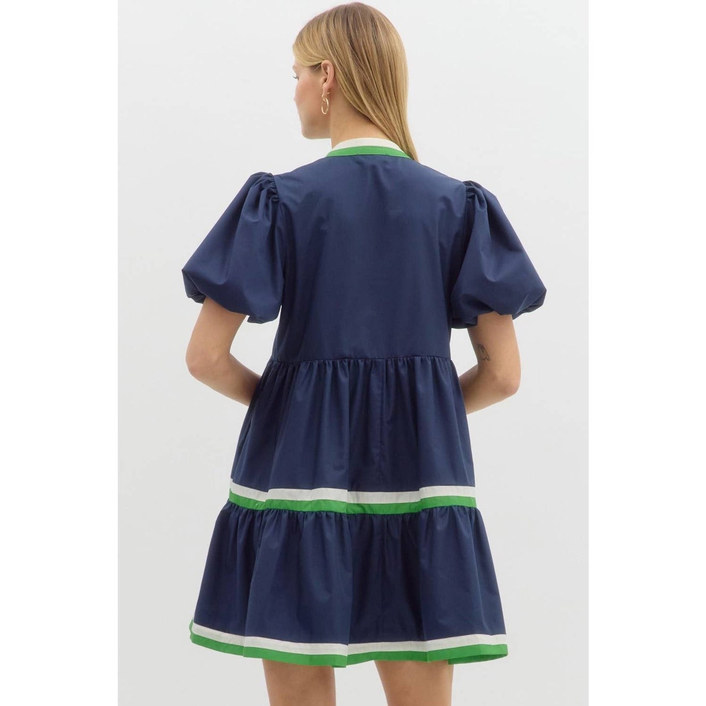 Marcy V-Neck Bubble Mini Dress