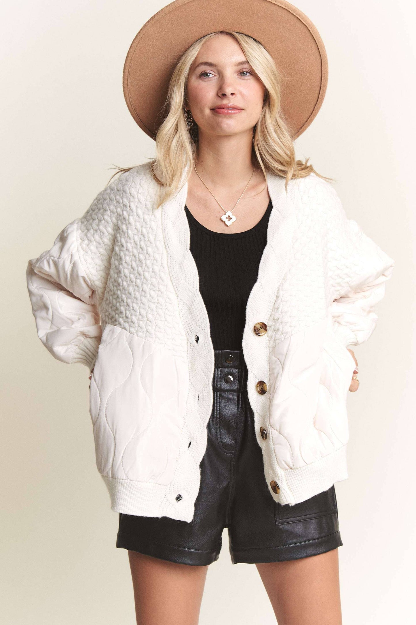 Leah Quilted Cardigan