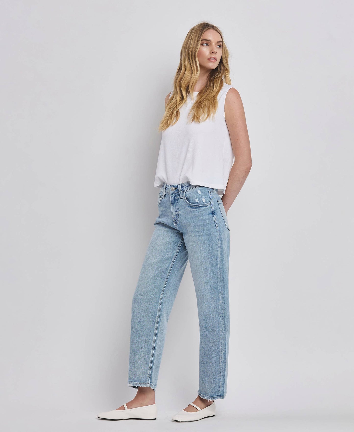 High Rise Barrel Leg Jeans