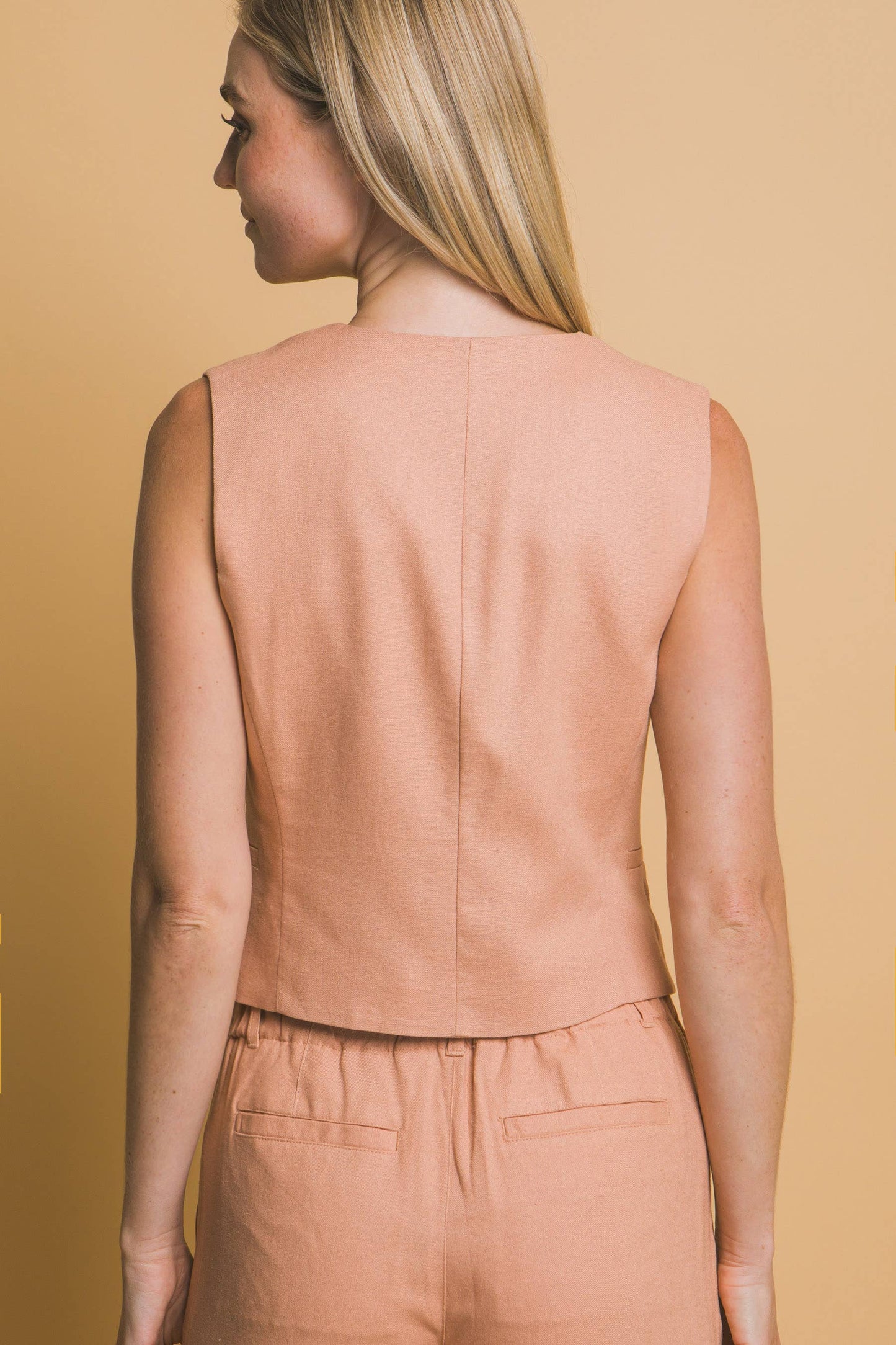 Linen Button-Up Vest