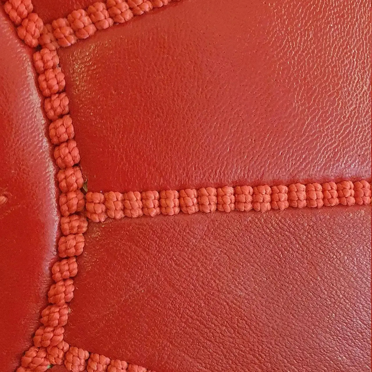 Handcrafted Red Moroccan Leather Pouf Unfilled