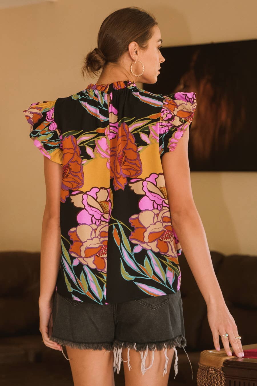 Flutter Ruffle Sleeve Top
