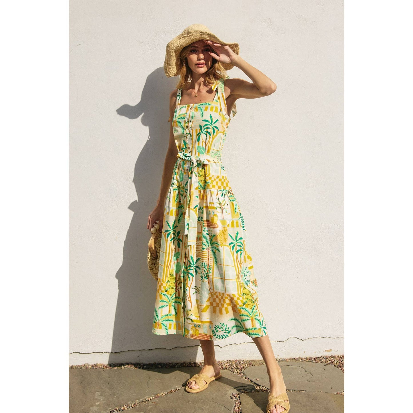 Dance In The Sand Button Down Midi Dress