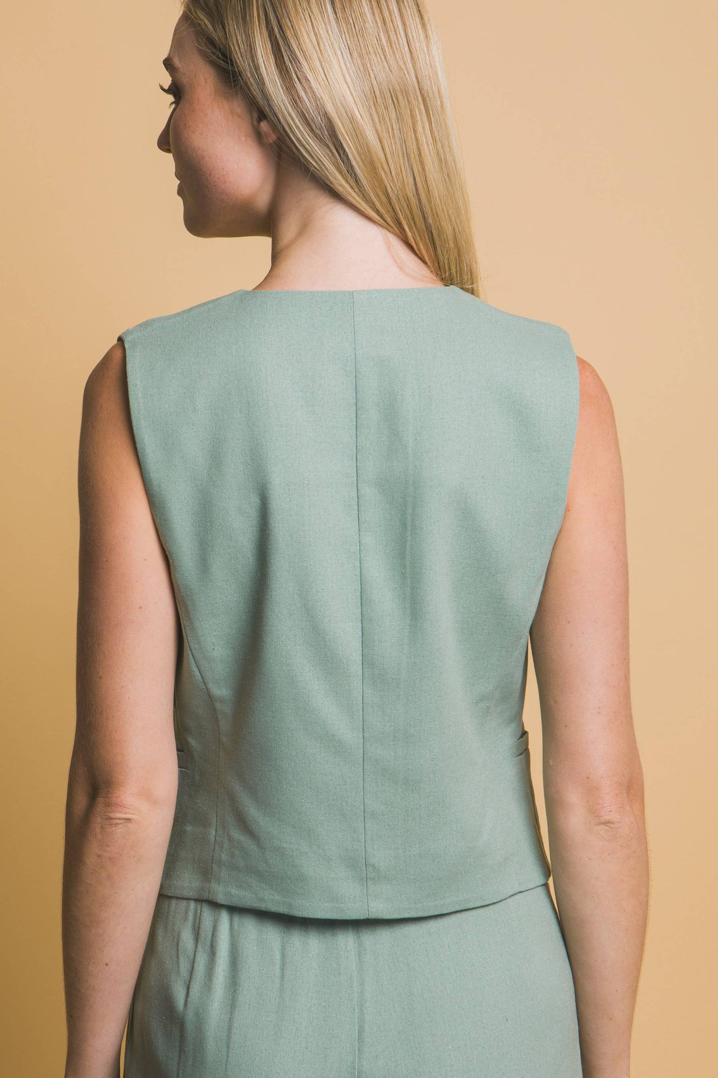 Linen Button-Up Vest