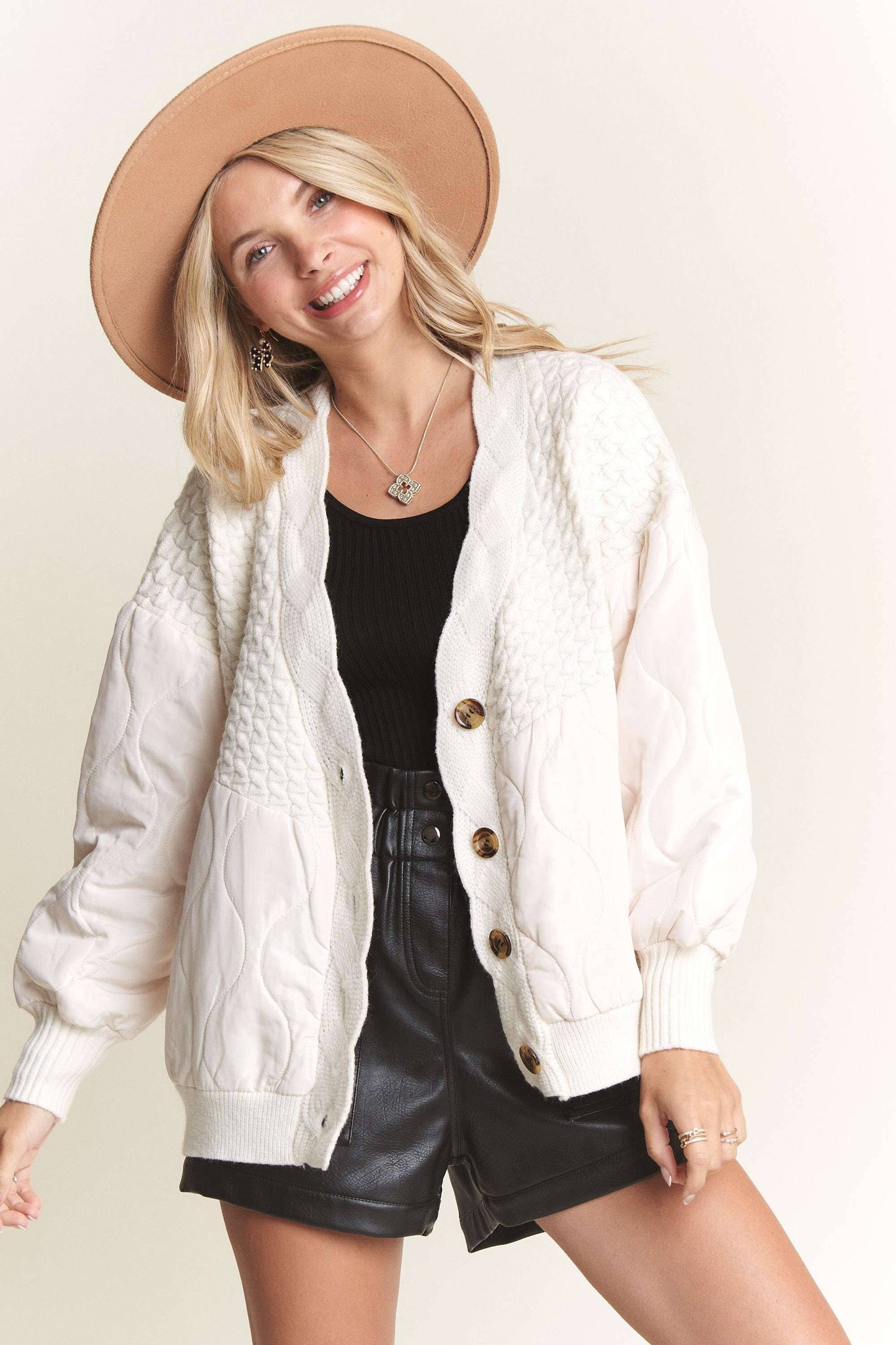 Leah Quilted Cardigan