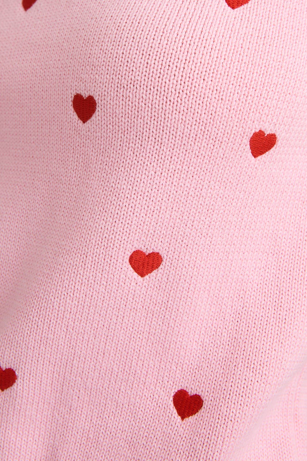 Heart Embroidered Sweater Top