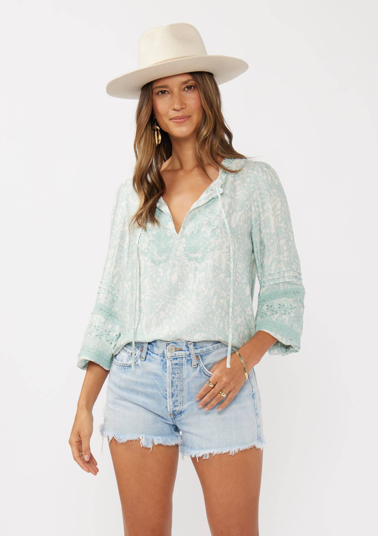 Tidal Flow Embroidered Blouse