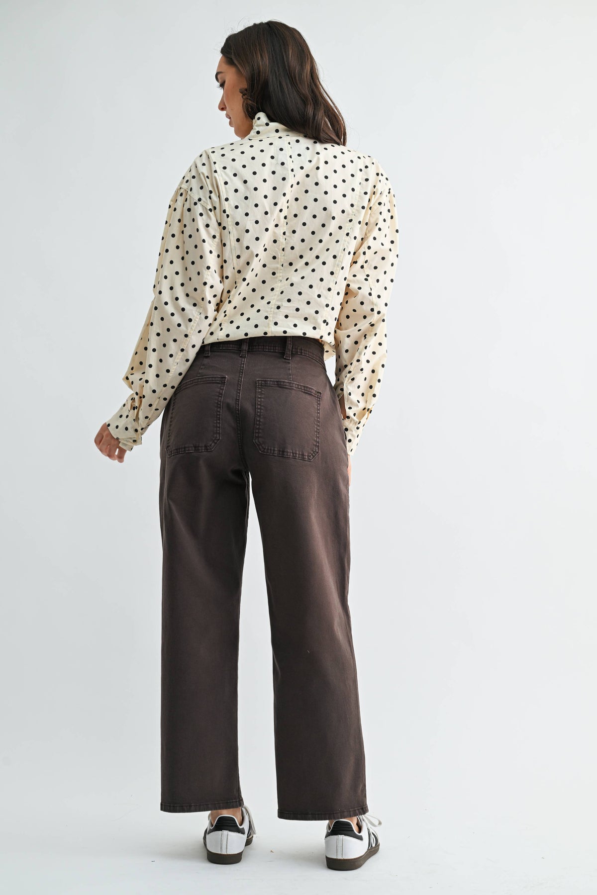 Ankle Twill Barrel Pant - Brown