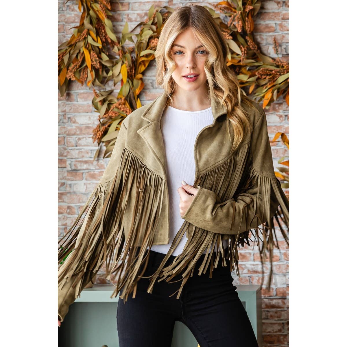 Suede Fringe Moto Jacket