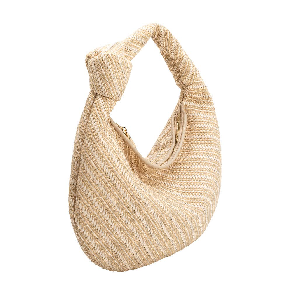 Cher Large Natural Raffia Straw Shoulder Bag
