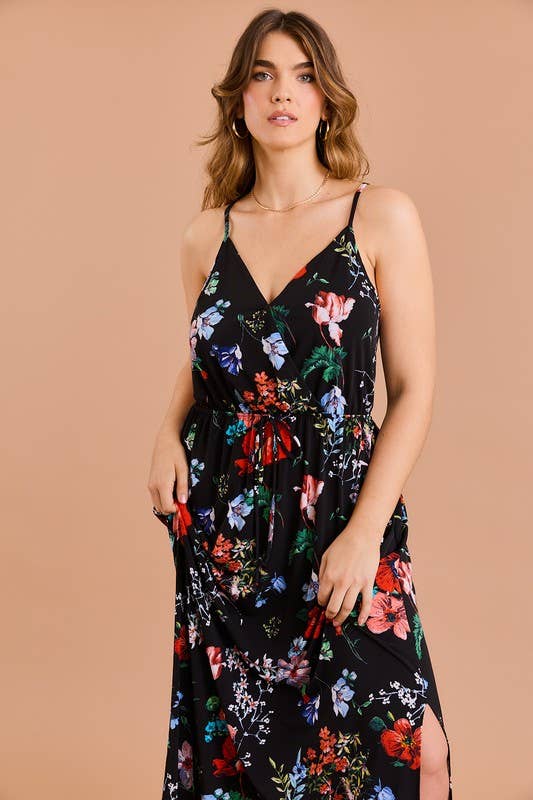Angela Floral V-Neck Maxi Dress