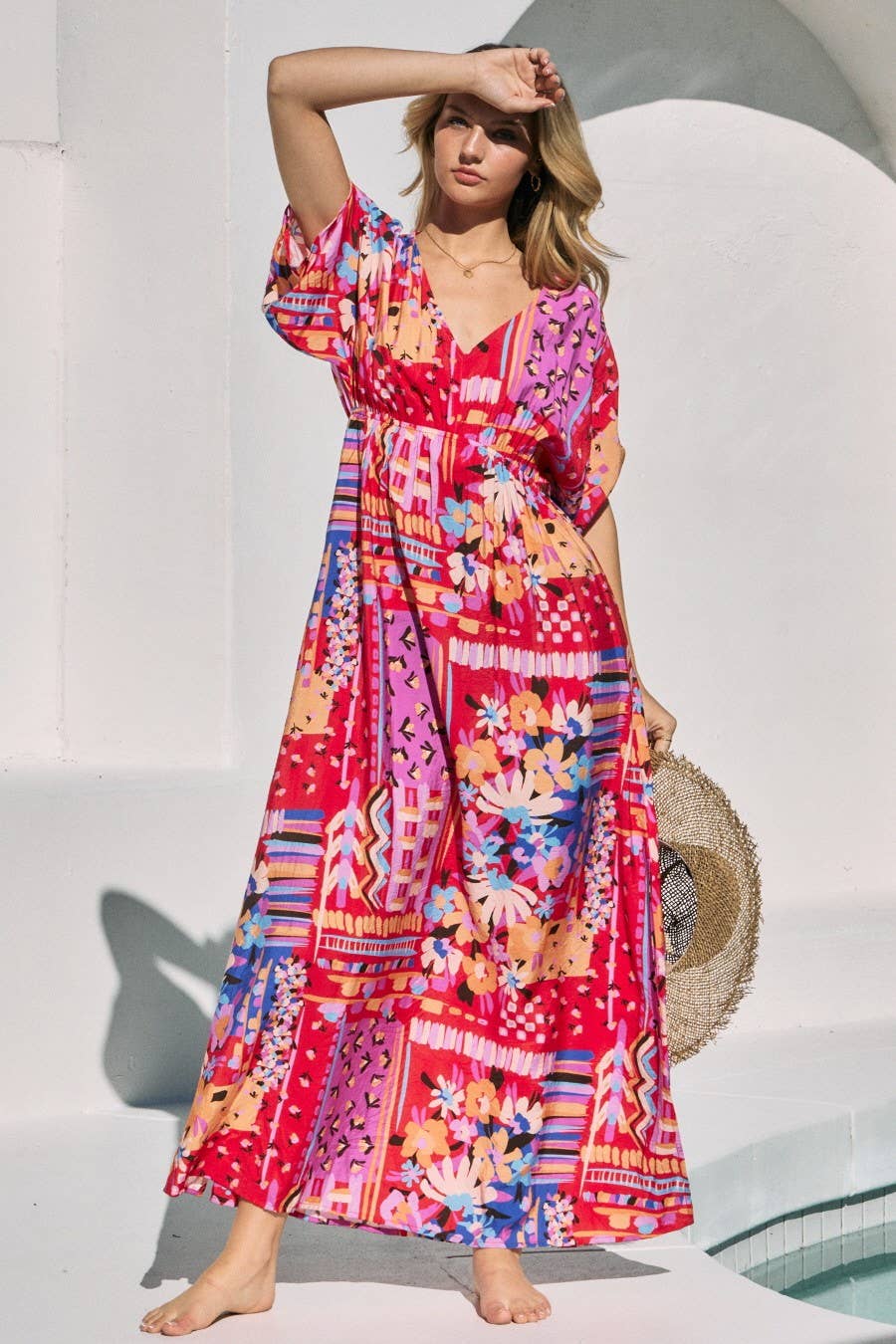 Miami Kimono Sleeve Maxi Dress