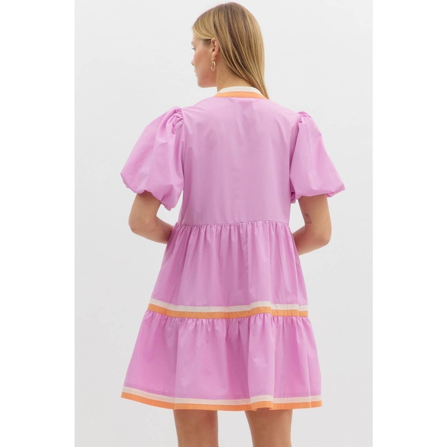 Marcy V-Neck Bubble Mini Dress