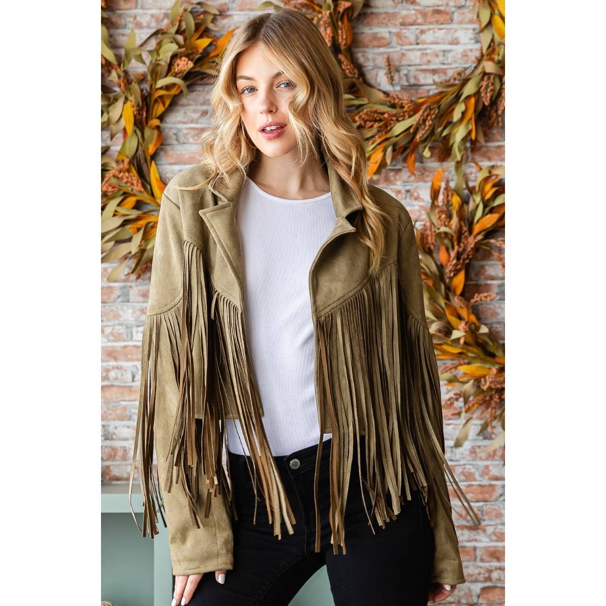 Suede Fringe Moto Jacket