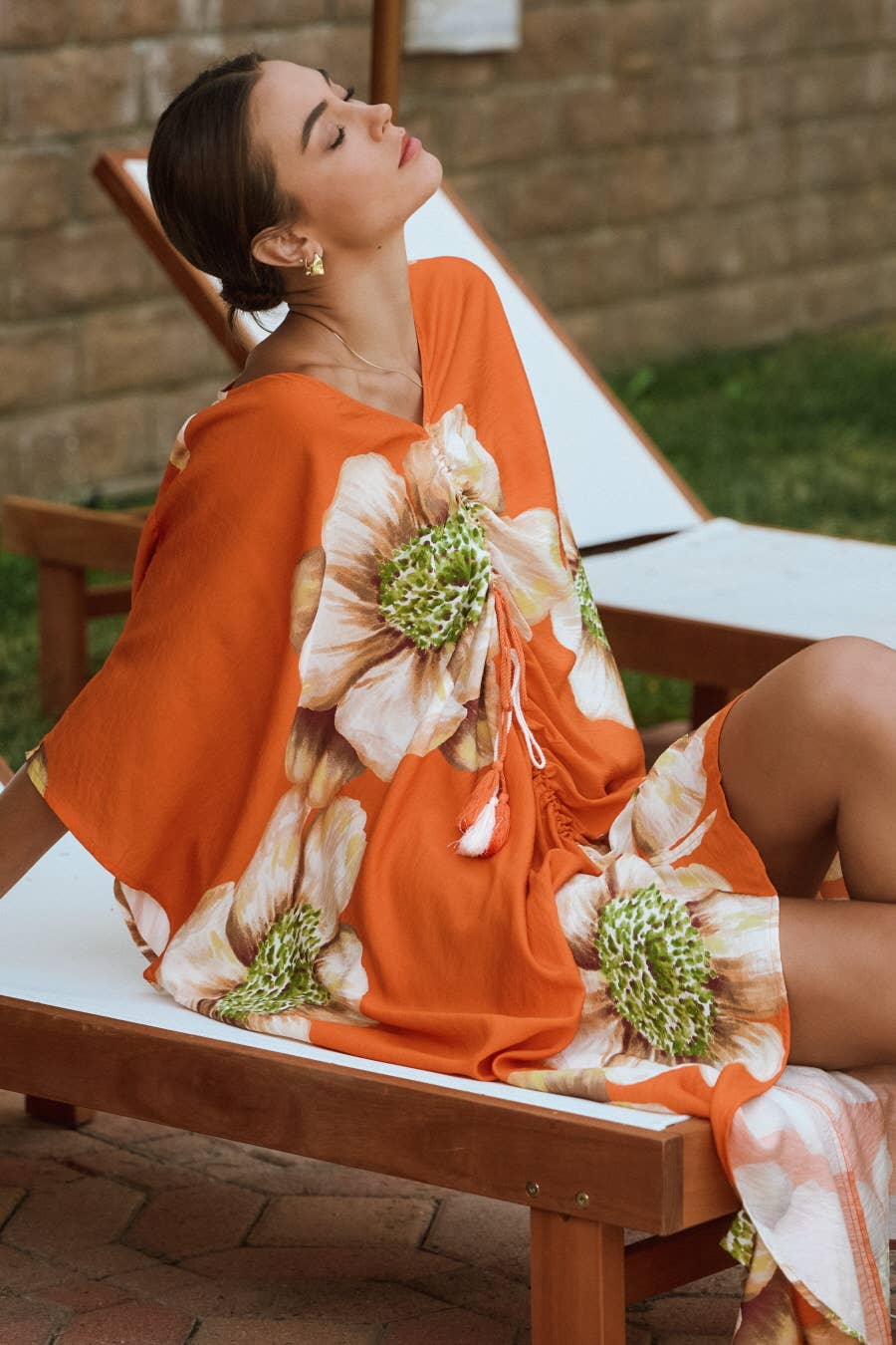 Floral Printed Oversized Cover Up Dress