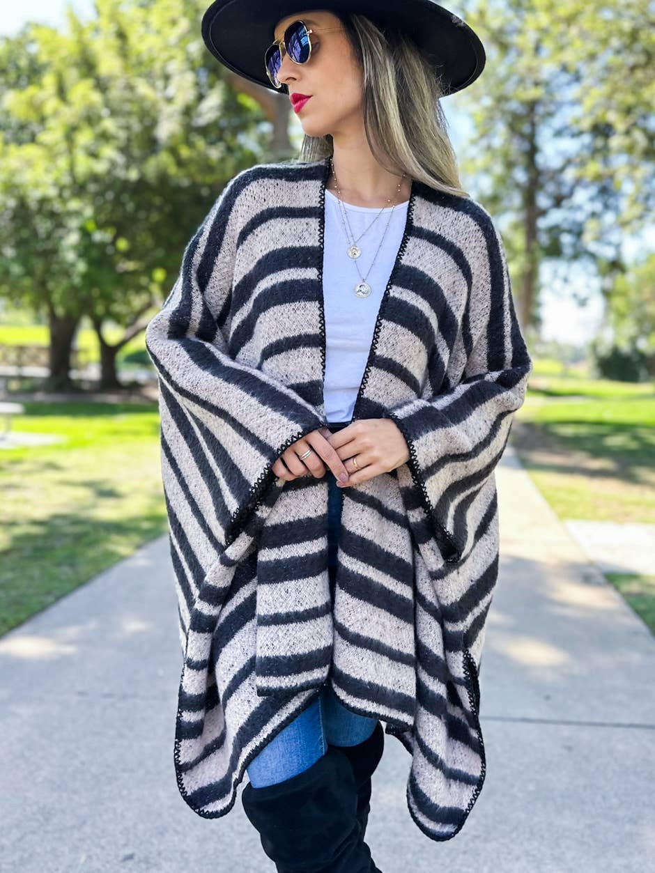 Kelli Stripe Knitted Ruana