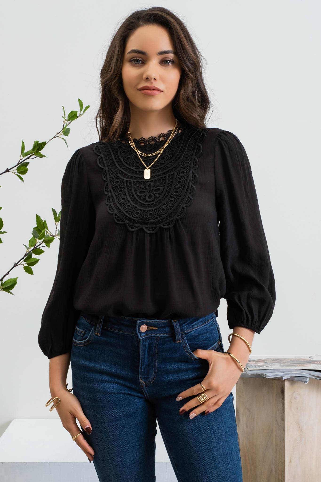 Mary Eyelet Lace Blouse