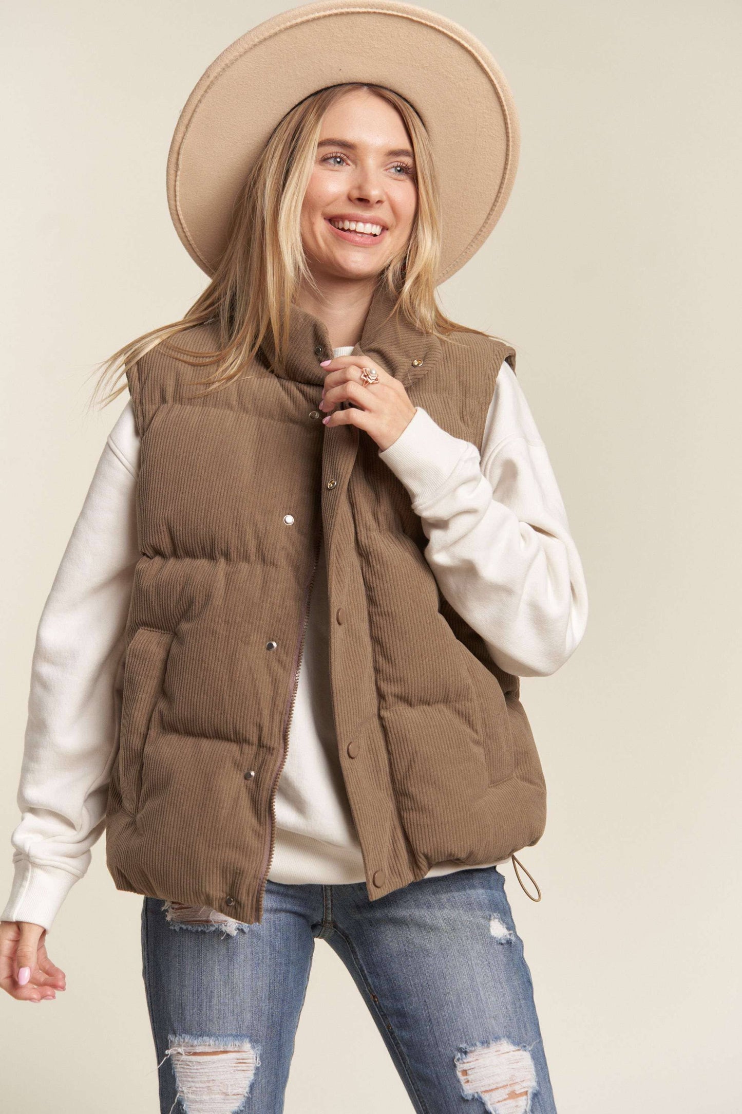 Clara Corduroy Puff Vest