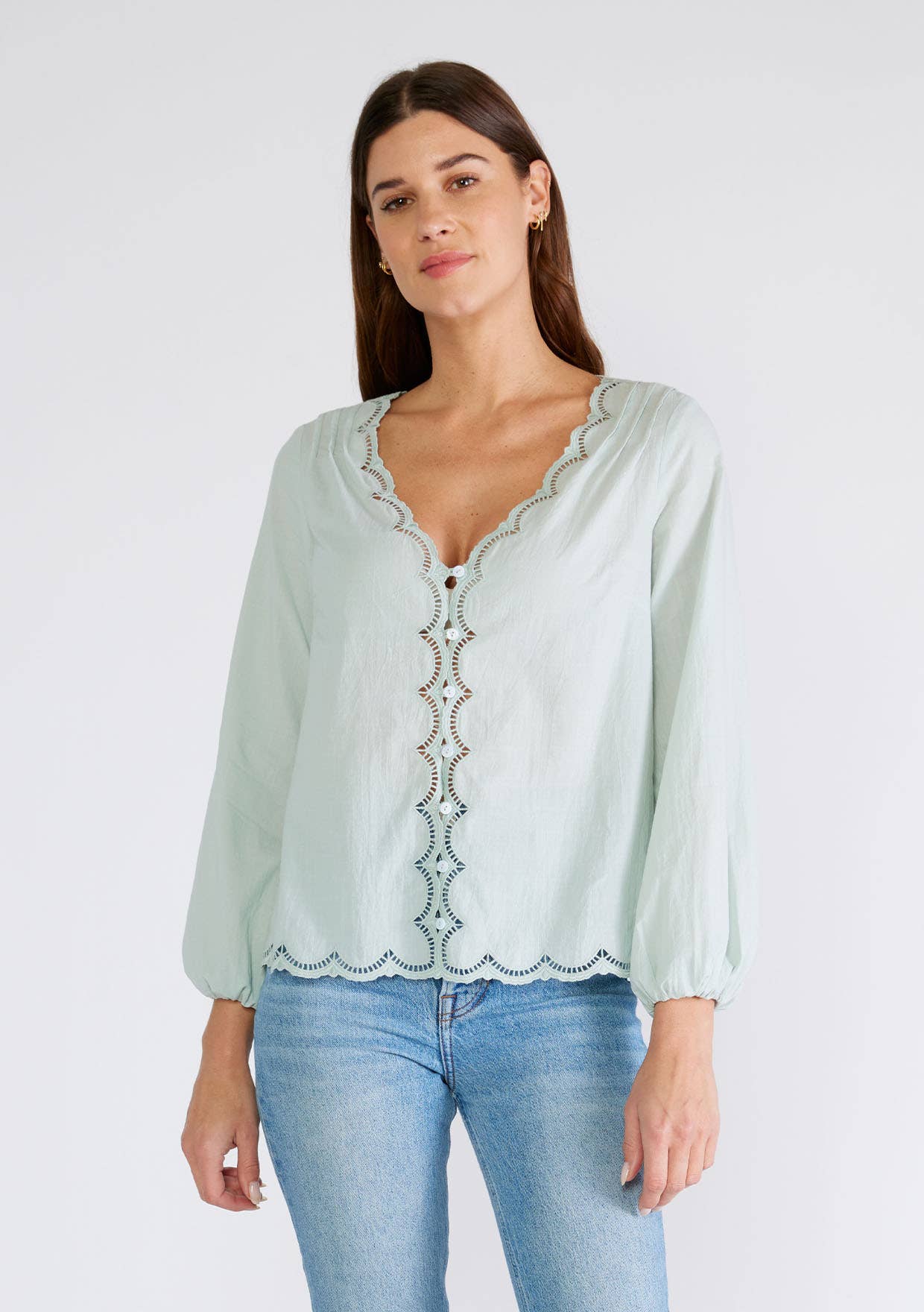 Paola Lace Trim Blouse