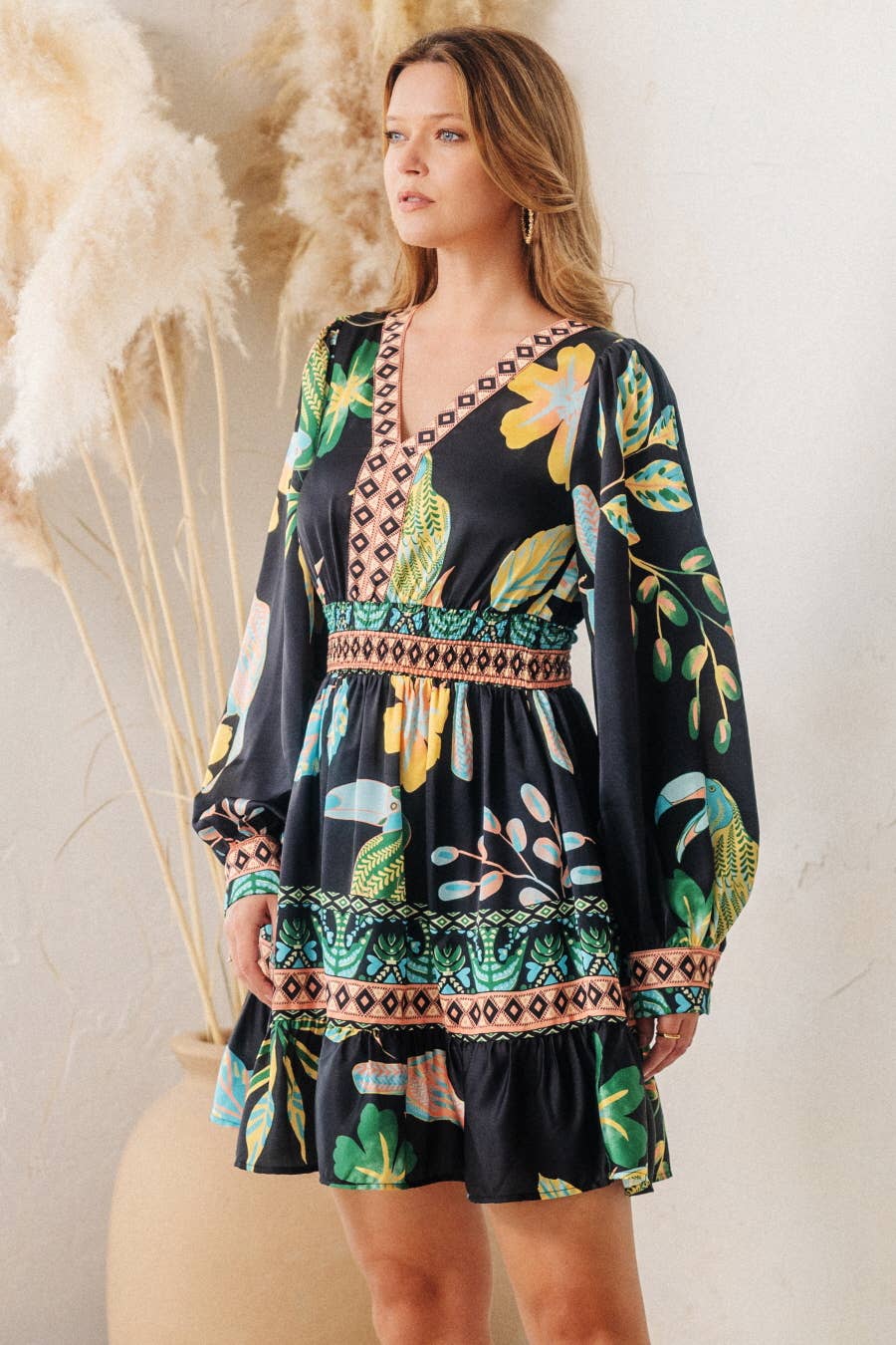 Brazil Tropical Brid Mini Dress