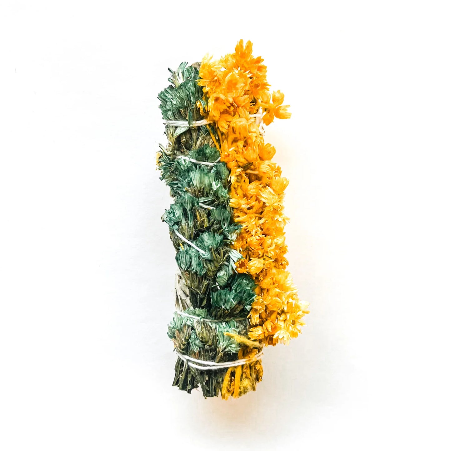 Turquoise & Yellow Sinuata Flower White Sage Bundles