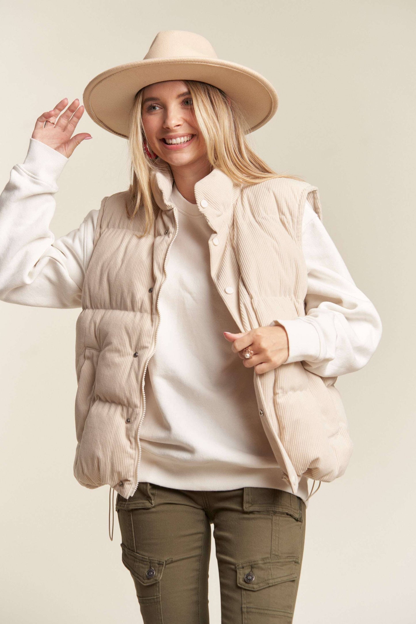 Clara Corduroy Puff Vest