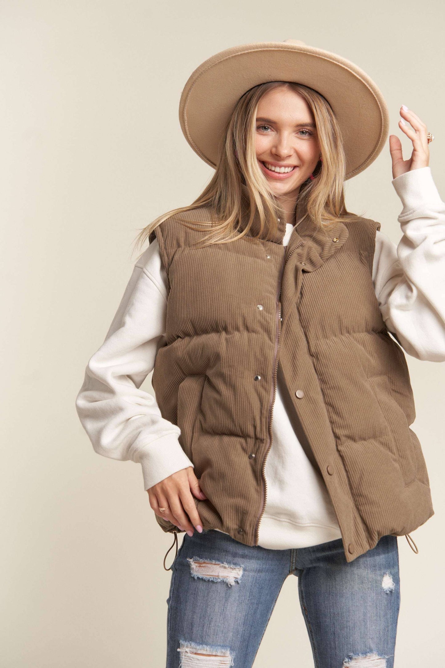 Clara Corduroy Puff Vest