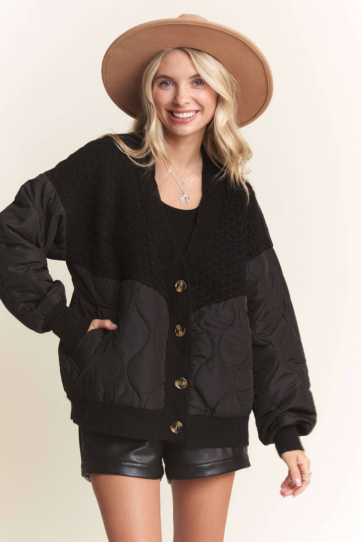 Leah Quilted Cardigan
