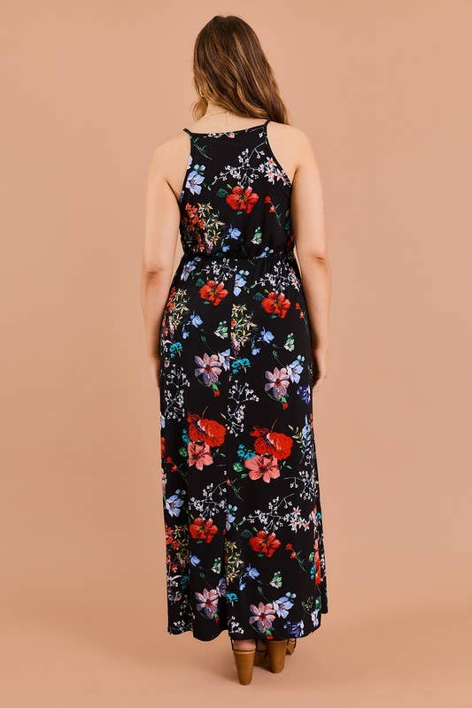 Angela Floral V-Neck Maxi Dress
