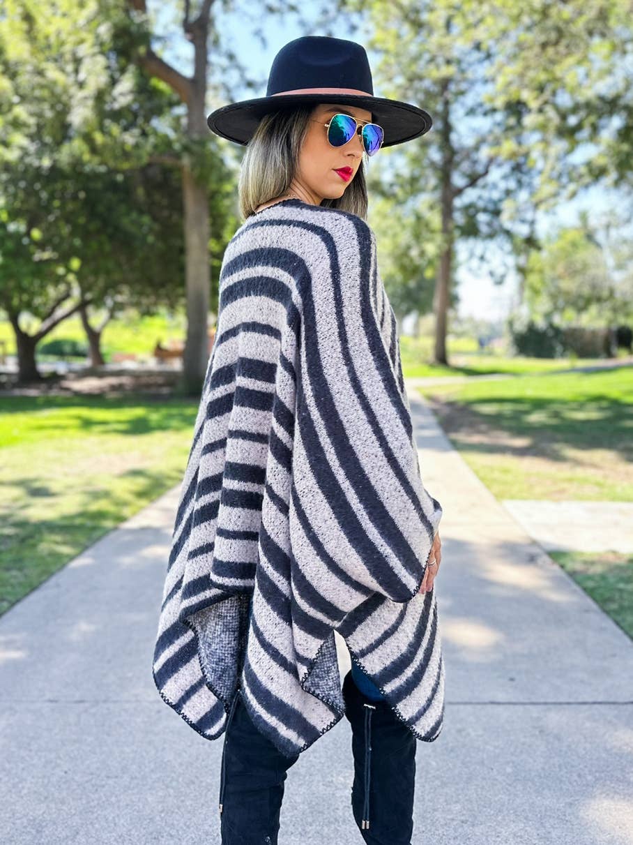Kelli Stripe Knitted Ruana