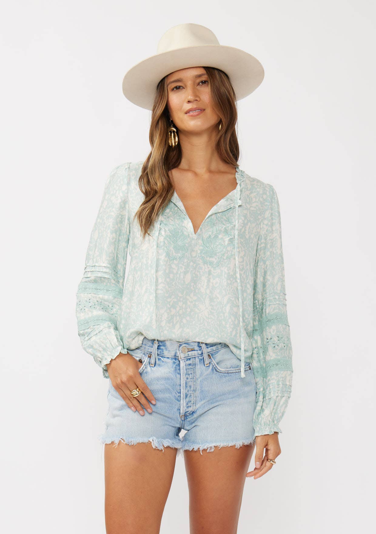 Tidal Flow Embroidered Blouse