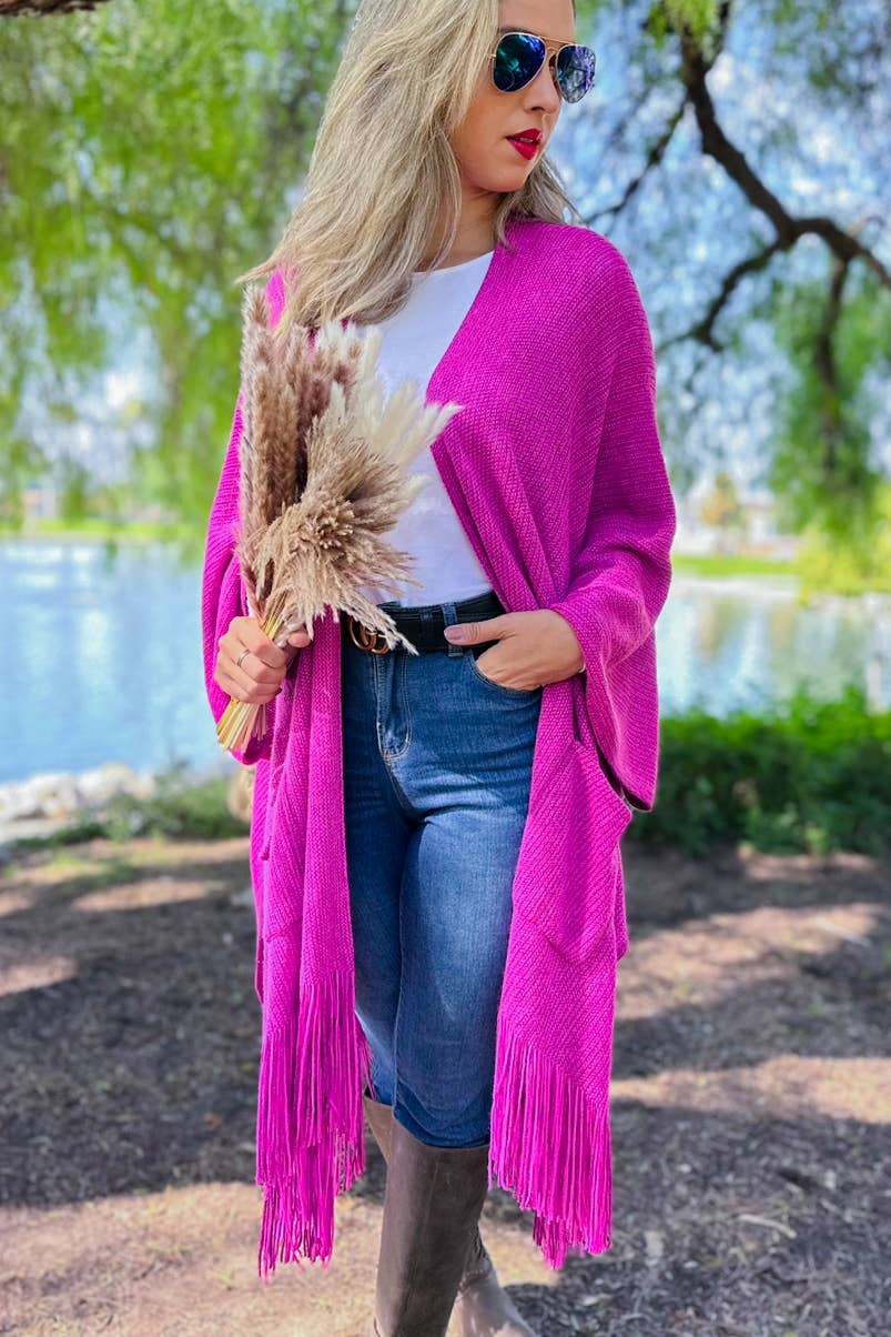 Berry Knitted Kimono Cardigan