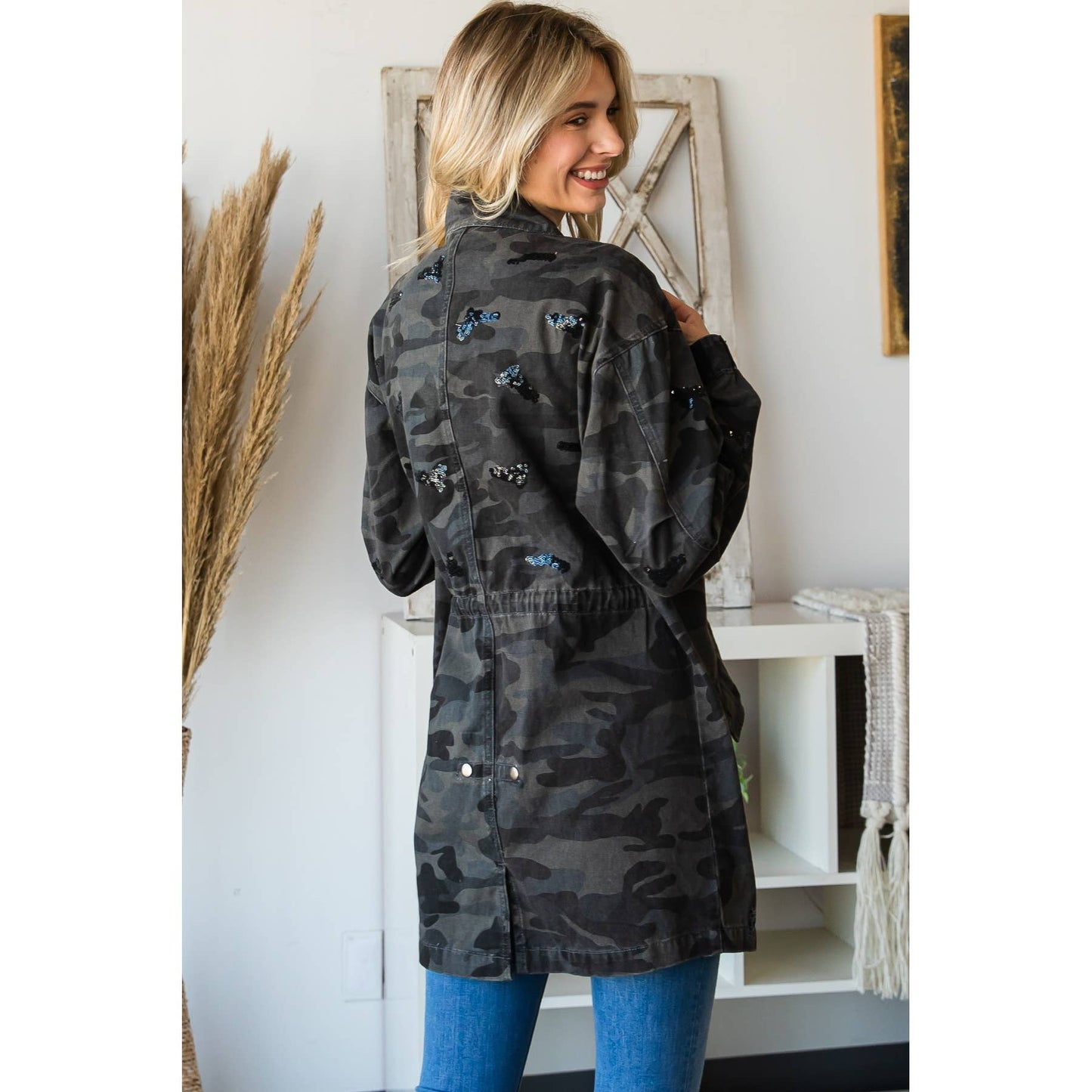 Camo Zip Up Utility Jacket