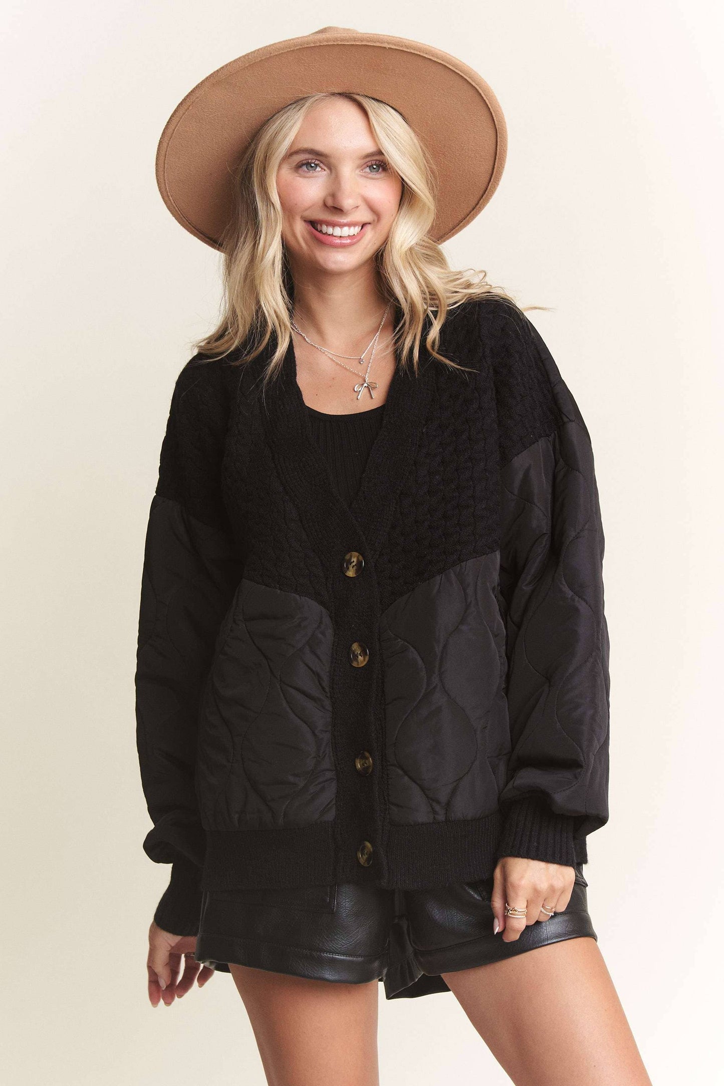 Leah Quilted Cardigan