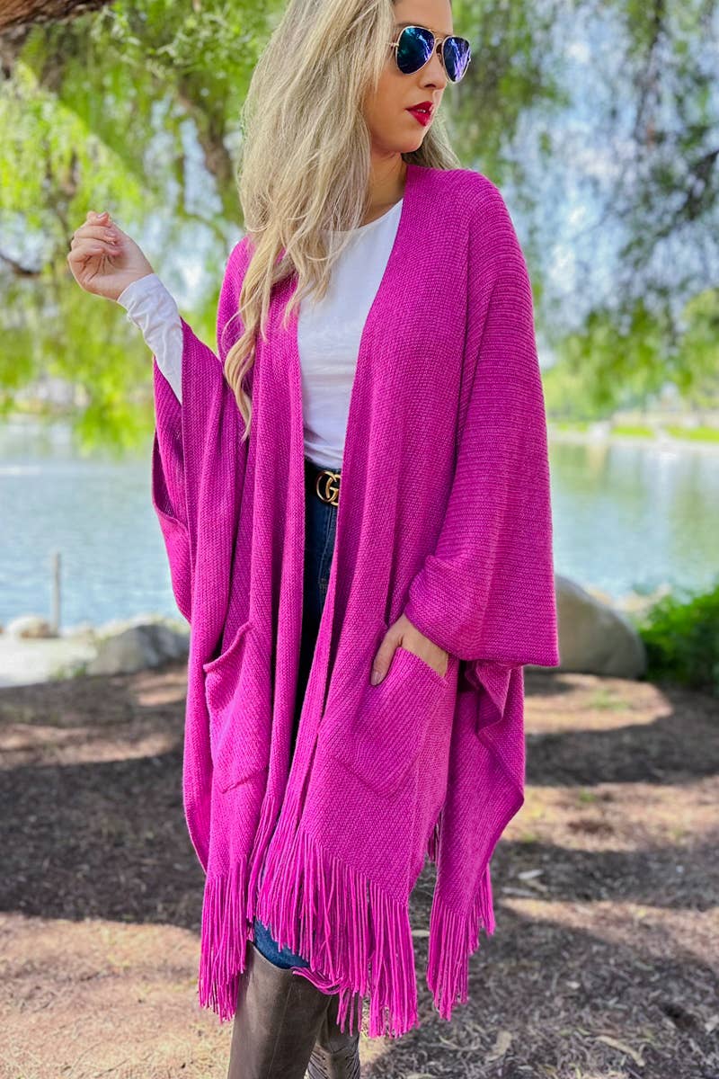 Berry Knitted Kimono Cardigan