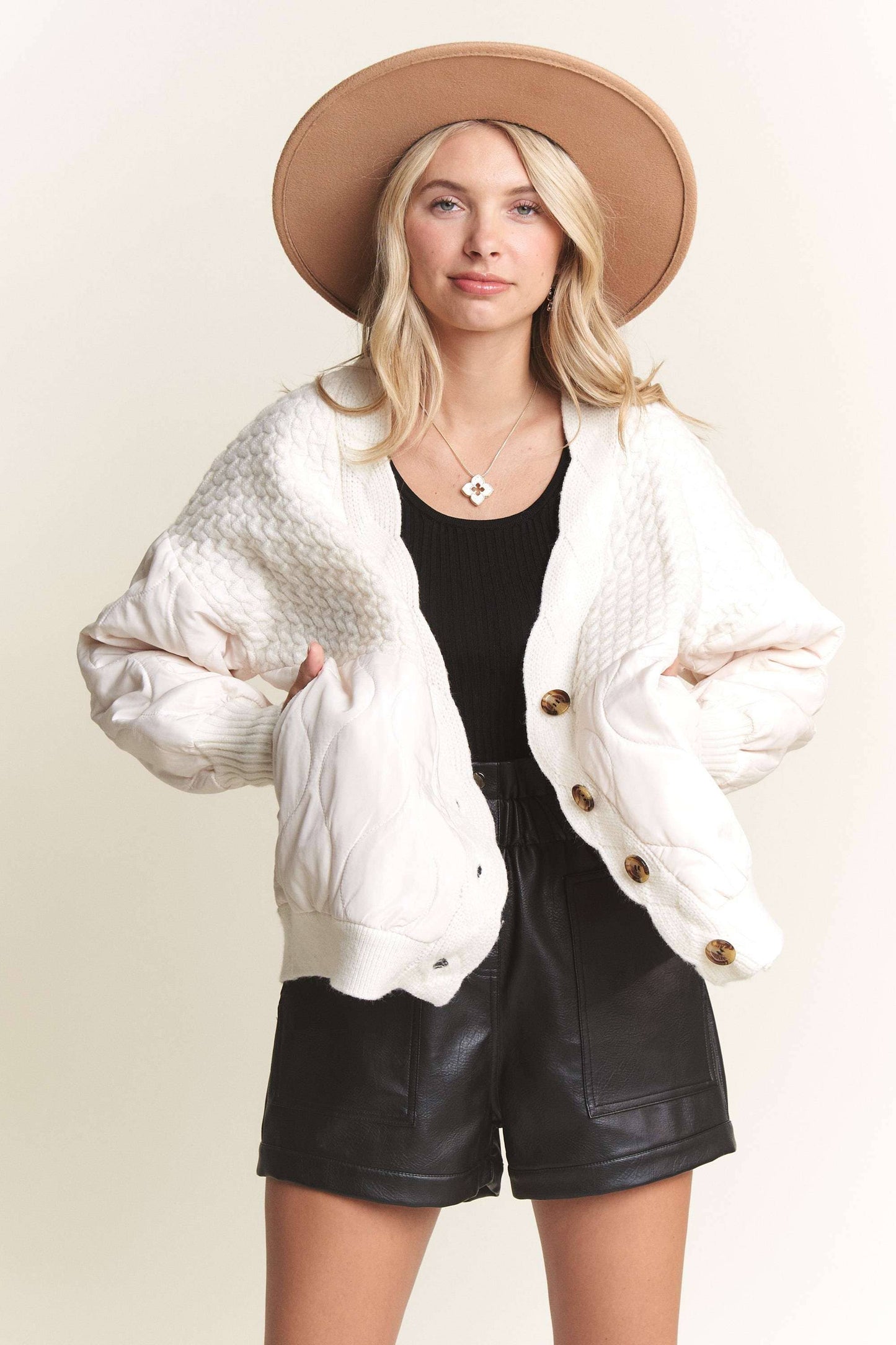 Leah Quilted Cardigan