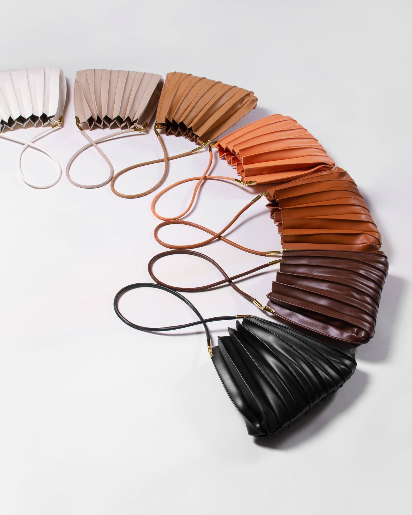 Carrie Chocolate Pleated Vegan Shoulder