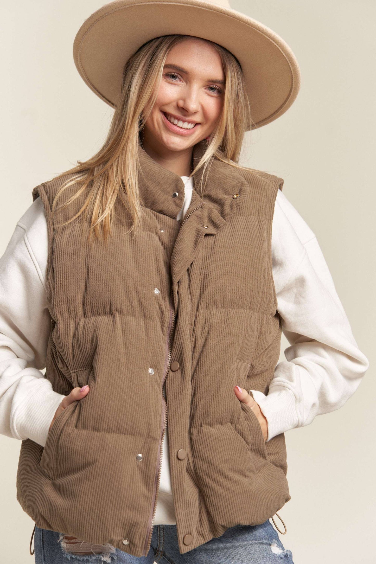 Clara Corduroy Puff Vest