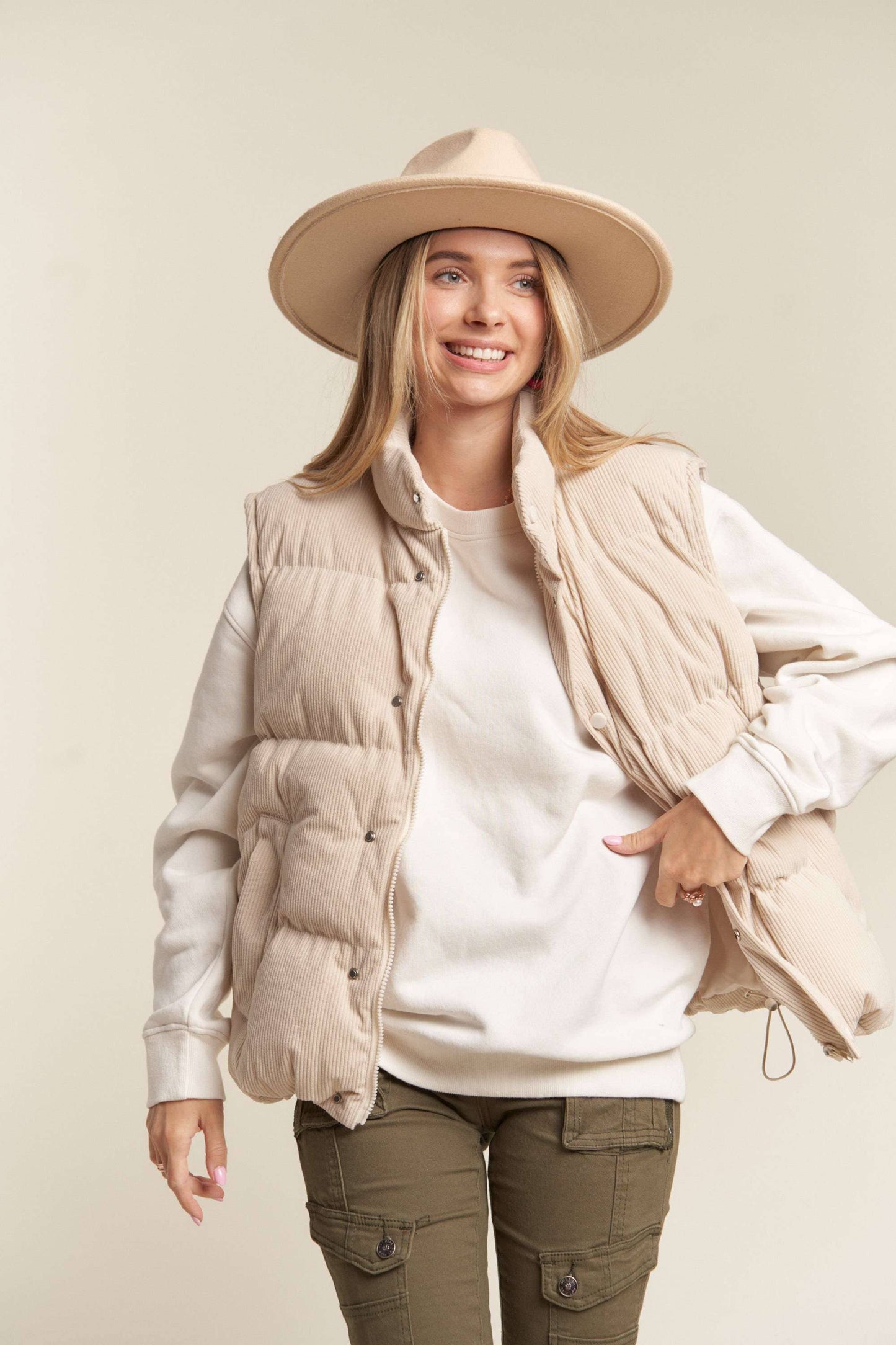Clara Corduroy Puff Vest