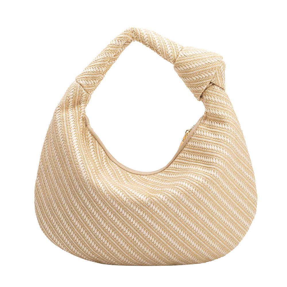 Cher Large Natural Raffia Straw Shoulder Bag
