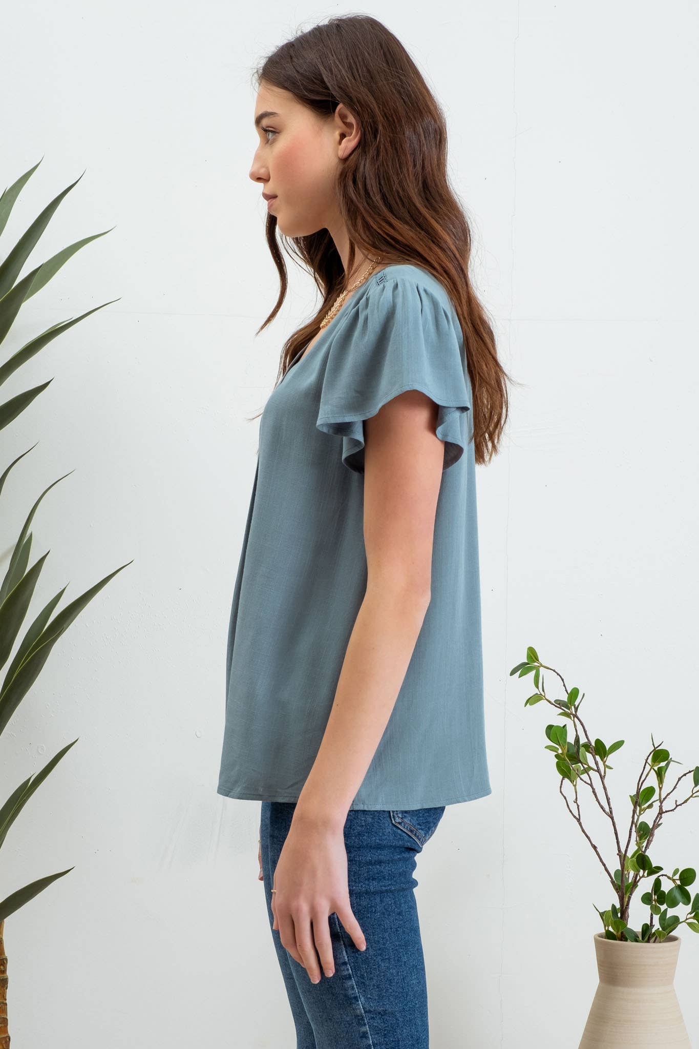 Cece Ruffle Top