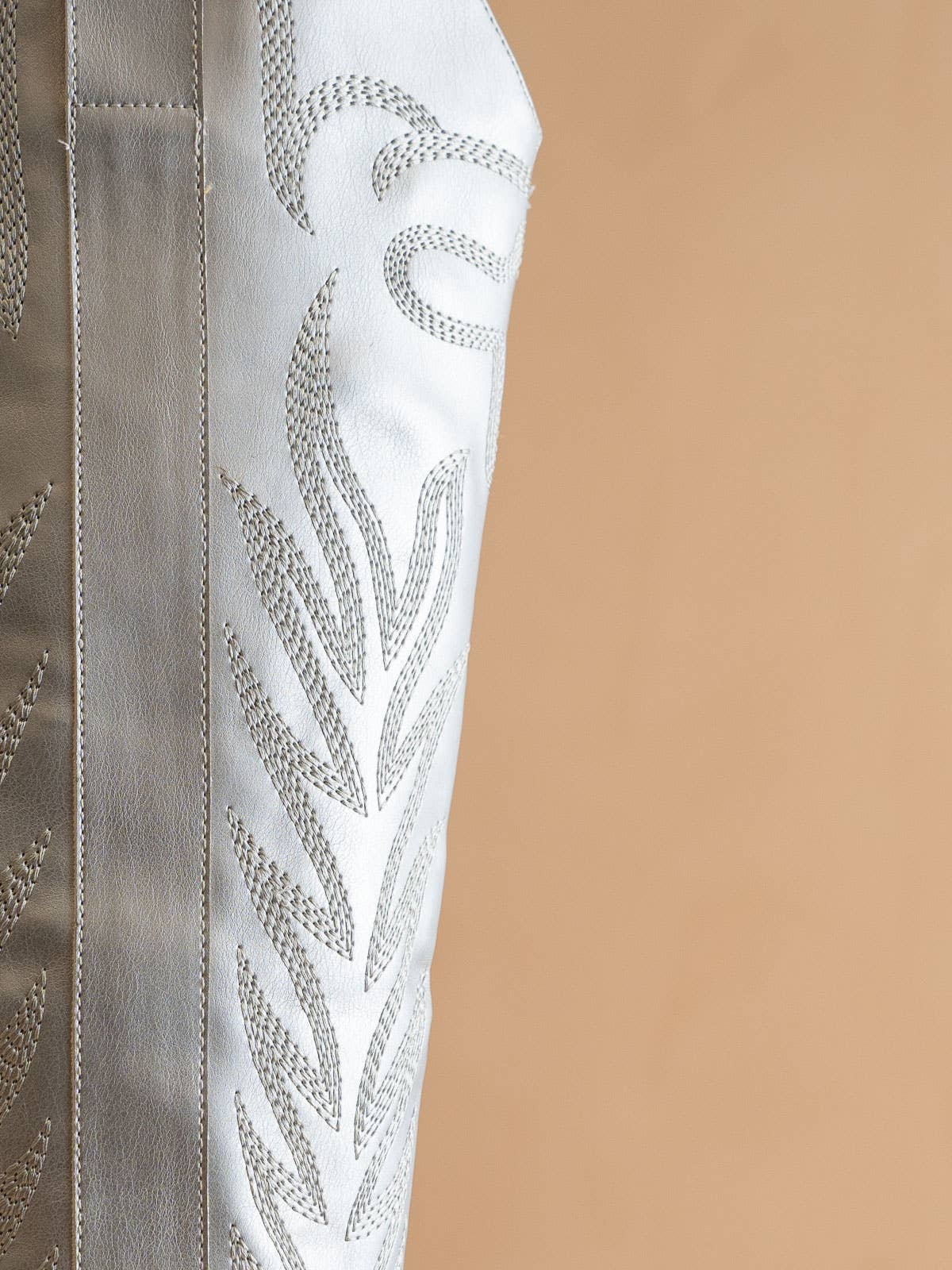 The Samara Silver | Embroidered Western Tall Boot