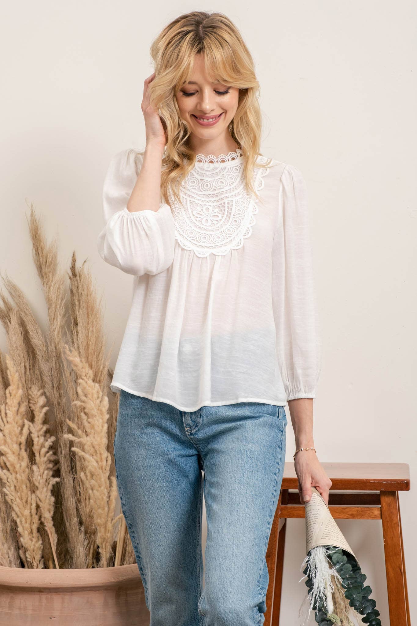 Mary Eyelet Lace Blouse